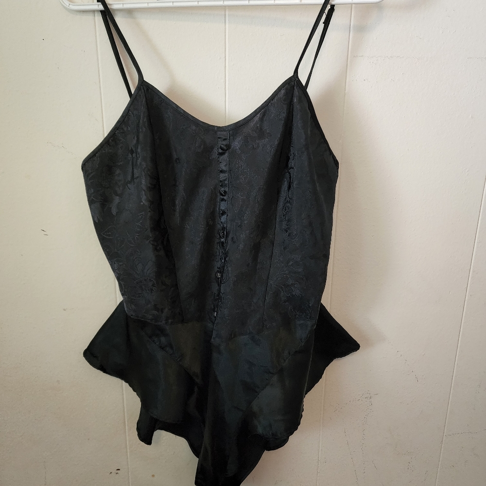 Vintage Victoria's Secret Lingerie Black Silky Size Large